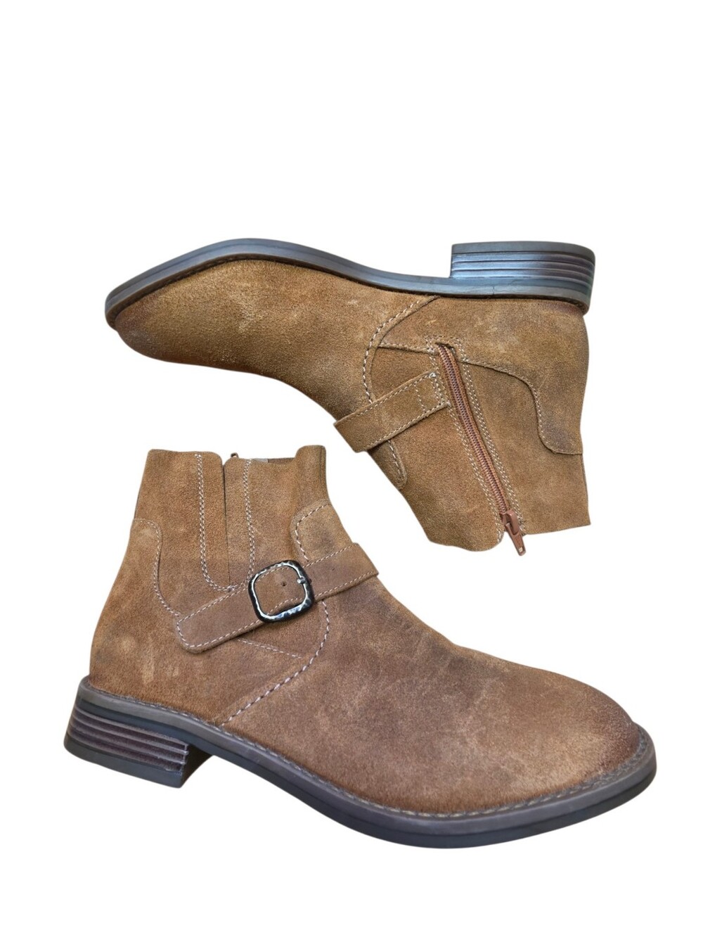Clarks Womens Camzin Loop Tan Leather Ankle Boots 9